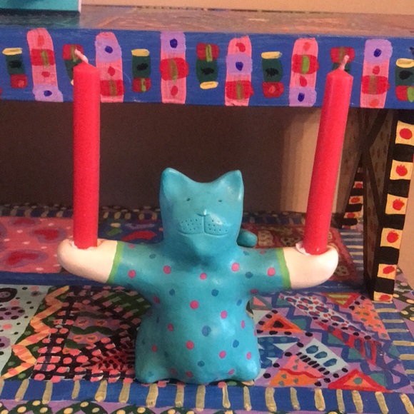 Cat Candlestick Holder- Ceramic - Picture 2 of 10